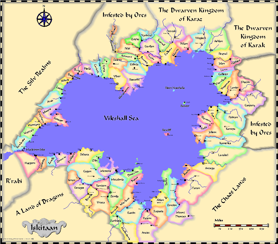 University of Mersone's Map of Iskitaan Kingdoms, circa 1911 AE